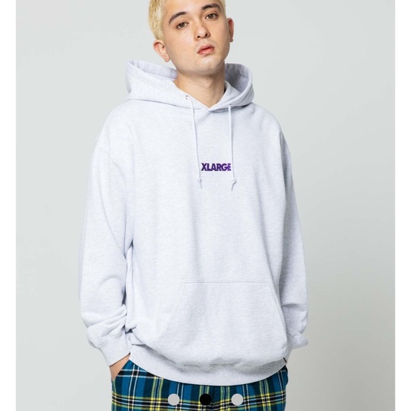 XLARGE STANDARD LOGO PULLOVER HOODED SWEAT-ASH-M - Picture 5 of 7